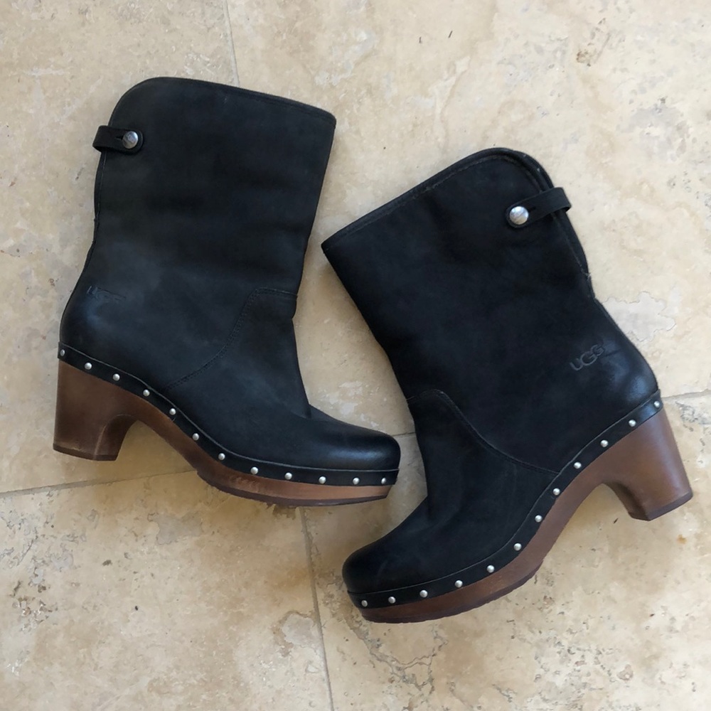Leather Ugg Fold Down Boots 9